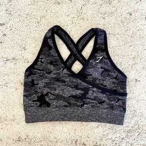 Gymshark Camo Seamless Sports Bra - Black